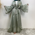 Shiny Satin Cardigan Abaya