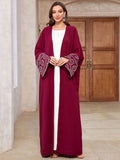 Embroidered Cardigan Bat Sleeve Abaya