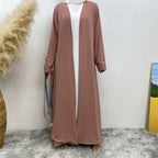 Double Sided Wearable Pocket Open Abaya