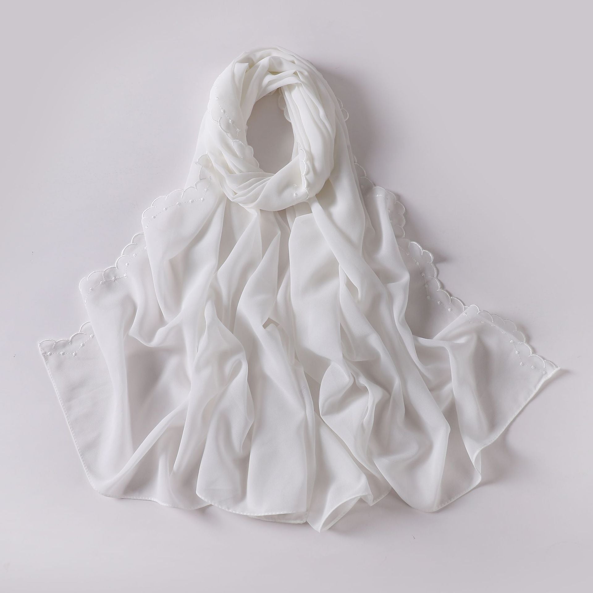 Elegant Embroidered Chiffon Hijab