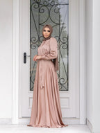 Extended Large Swing Satin Dress