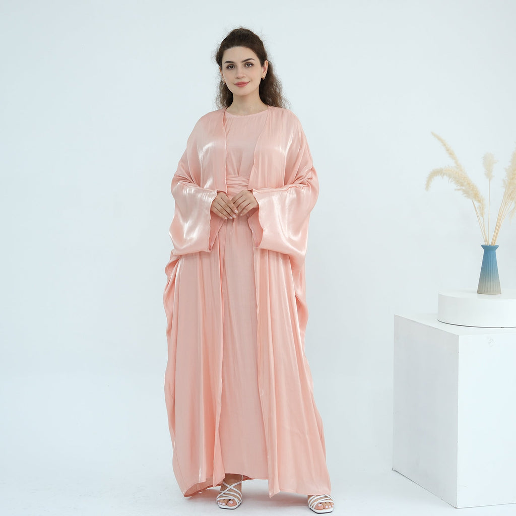 Solid Color Two-piece Shining Abaya