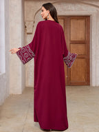 Embroidered Cardigan Bat Sleeve Abaya