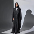 Solid Color Island Crepe Abaya with Hijab