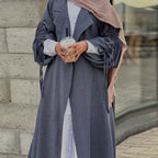 Fashionable Blazer Collar Cardigan Abaya
