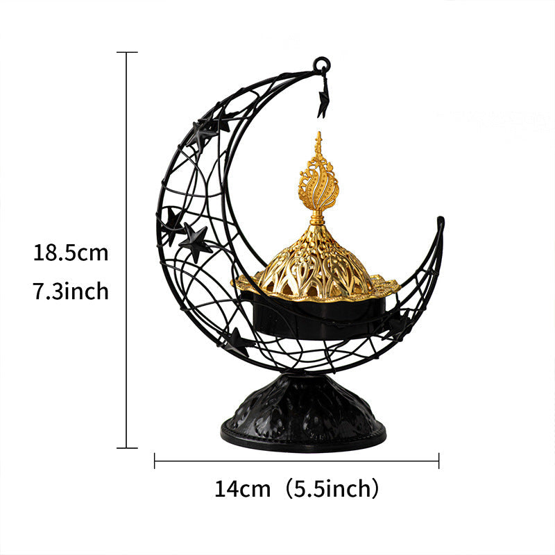 Middle Eastern Crescent Metal Incense Burner