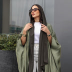 Army Green Cardigan Bat Sleeve Abaya