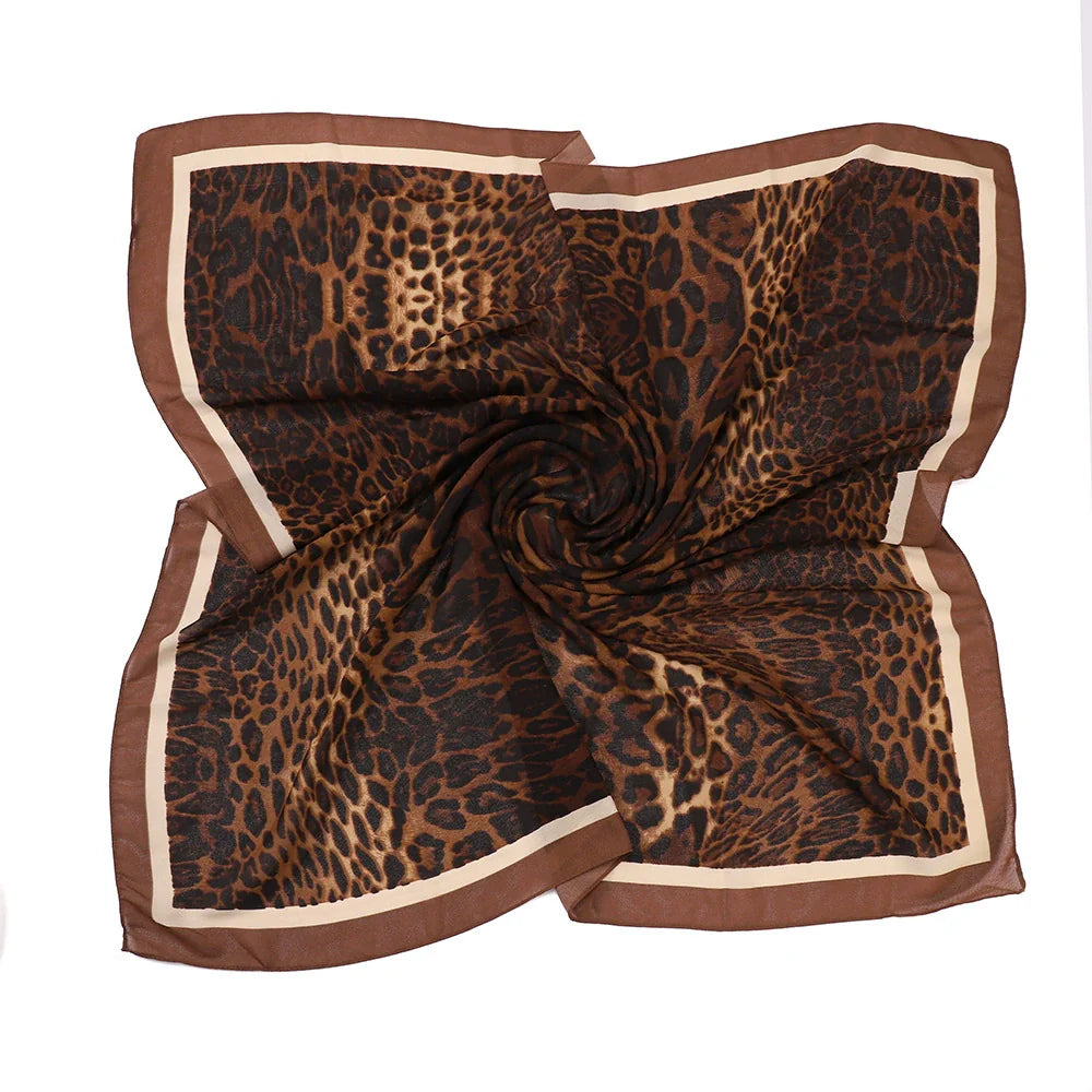 Leopard Print Square Scarf Hijab