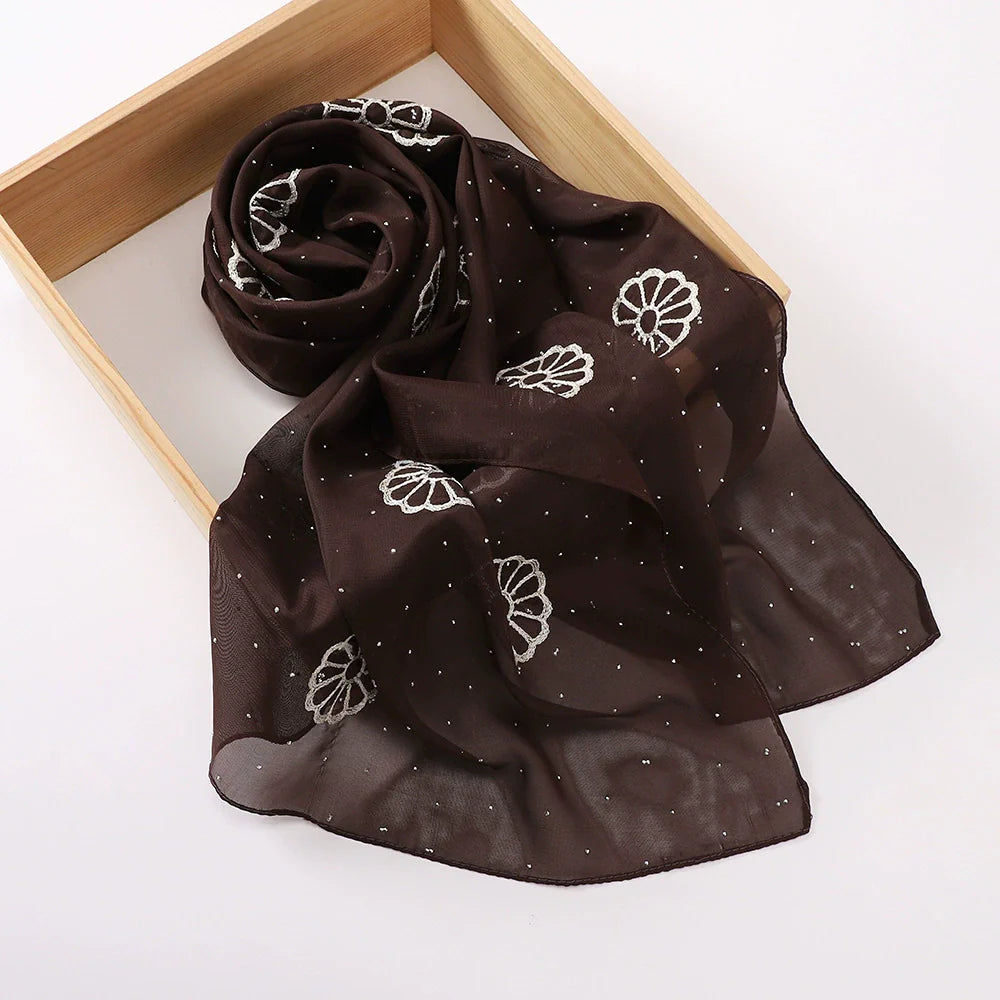 Embroidered and Rhinestone Hijab