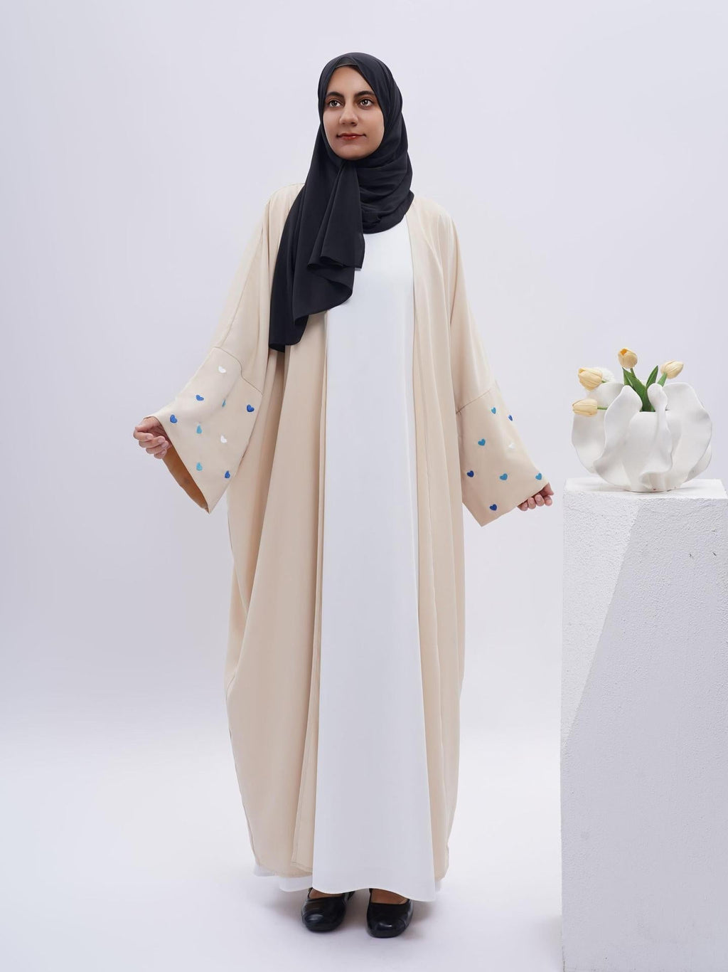 Love Embroidery Abaya with Hijab
