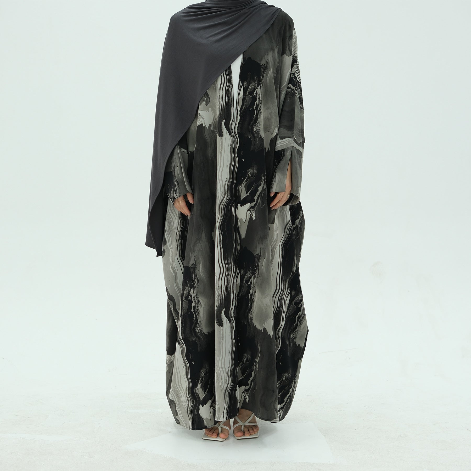 Colorful Printed Cardigan Abaya