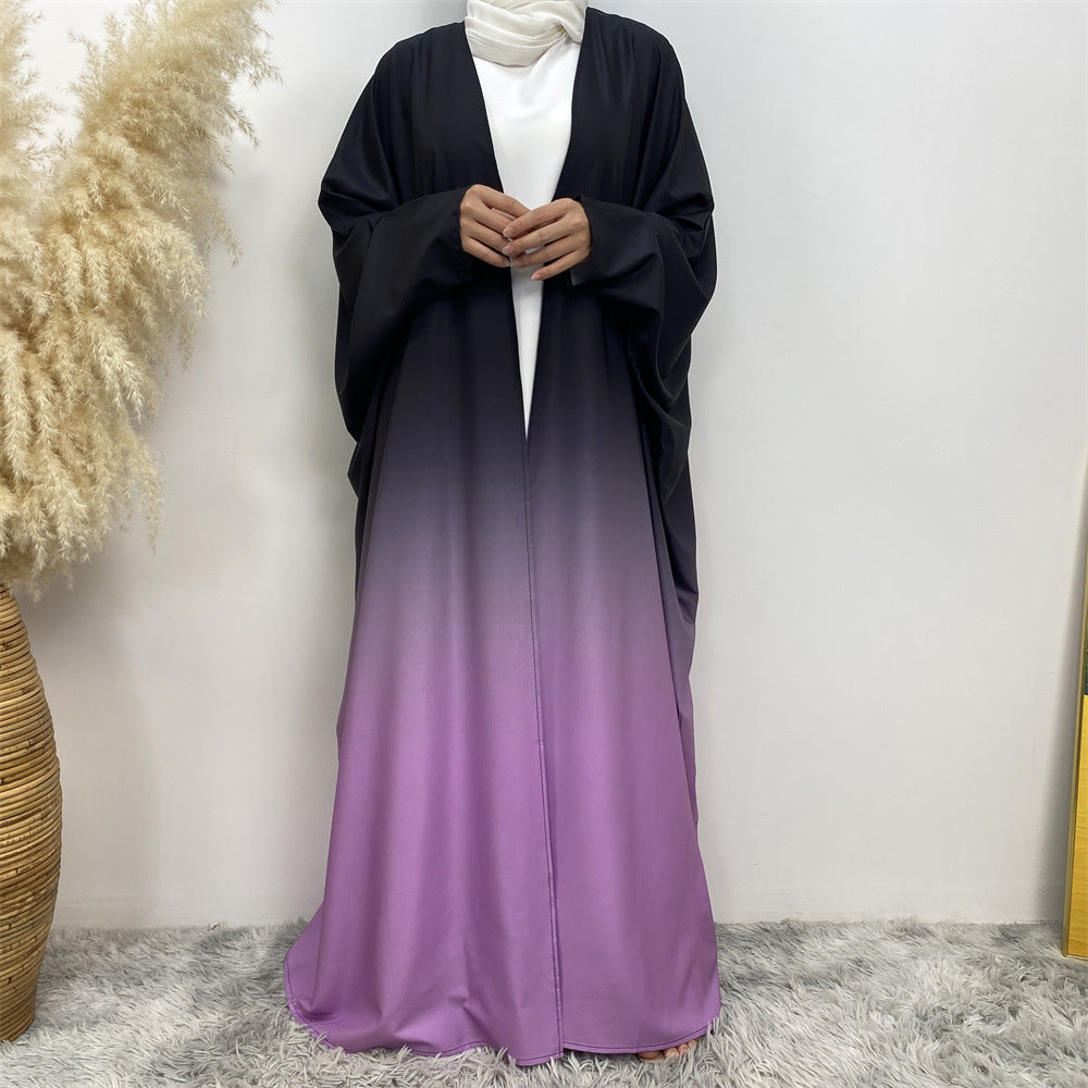 Gradient Batwing Sleeves Abayas
