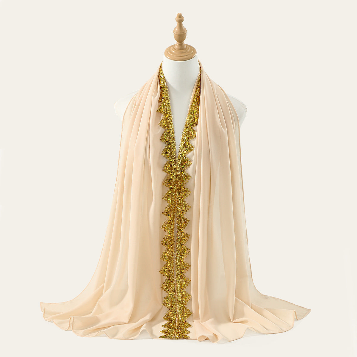 Golden Crown Chiffon Long Scarf for Women