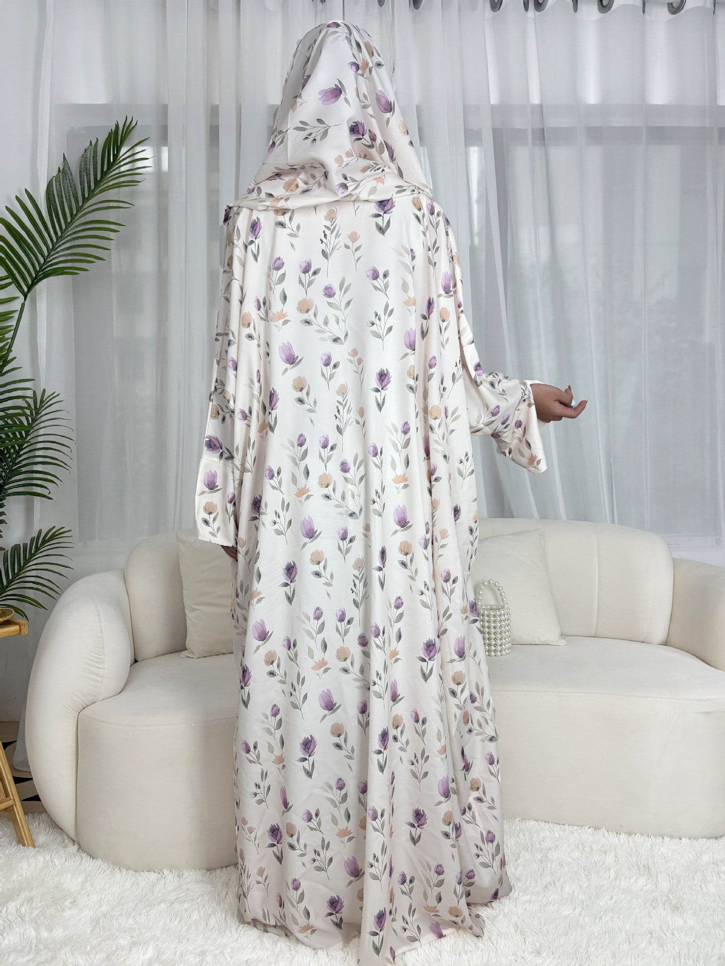 Printed Batsleeved Cardigan Abaya