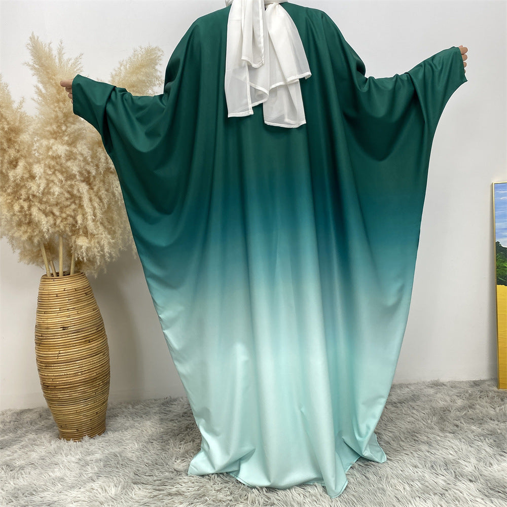 Gradient Batwing Sleeves Abayas