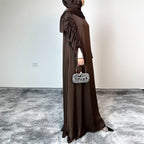 Sleeve Pleated Tied Dress