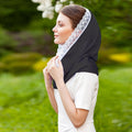 Solid Color Lace Trim Hijab