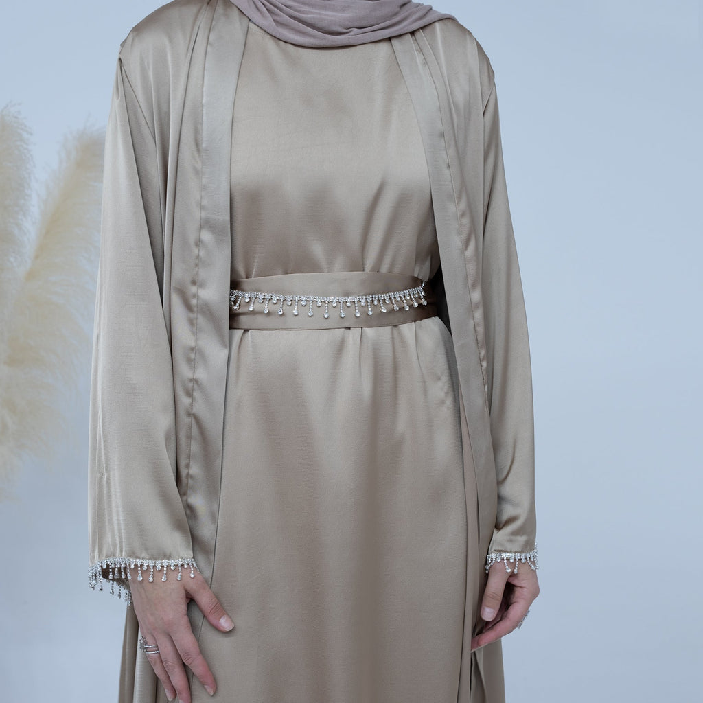 Bead Abayas with Crystal Chain