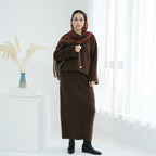 Autumn and Winter Thickened Knitted Abaya Set