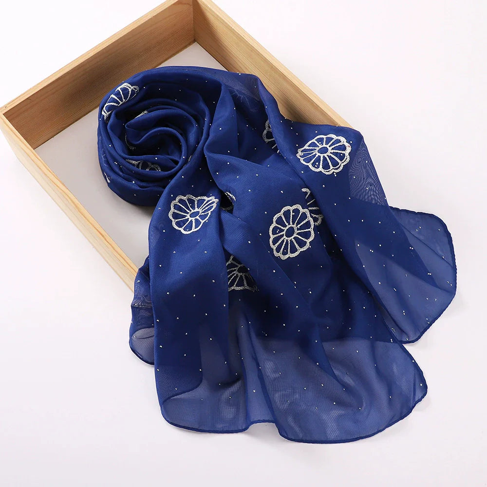 Embroidered and Rhinestone Hijab