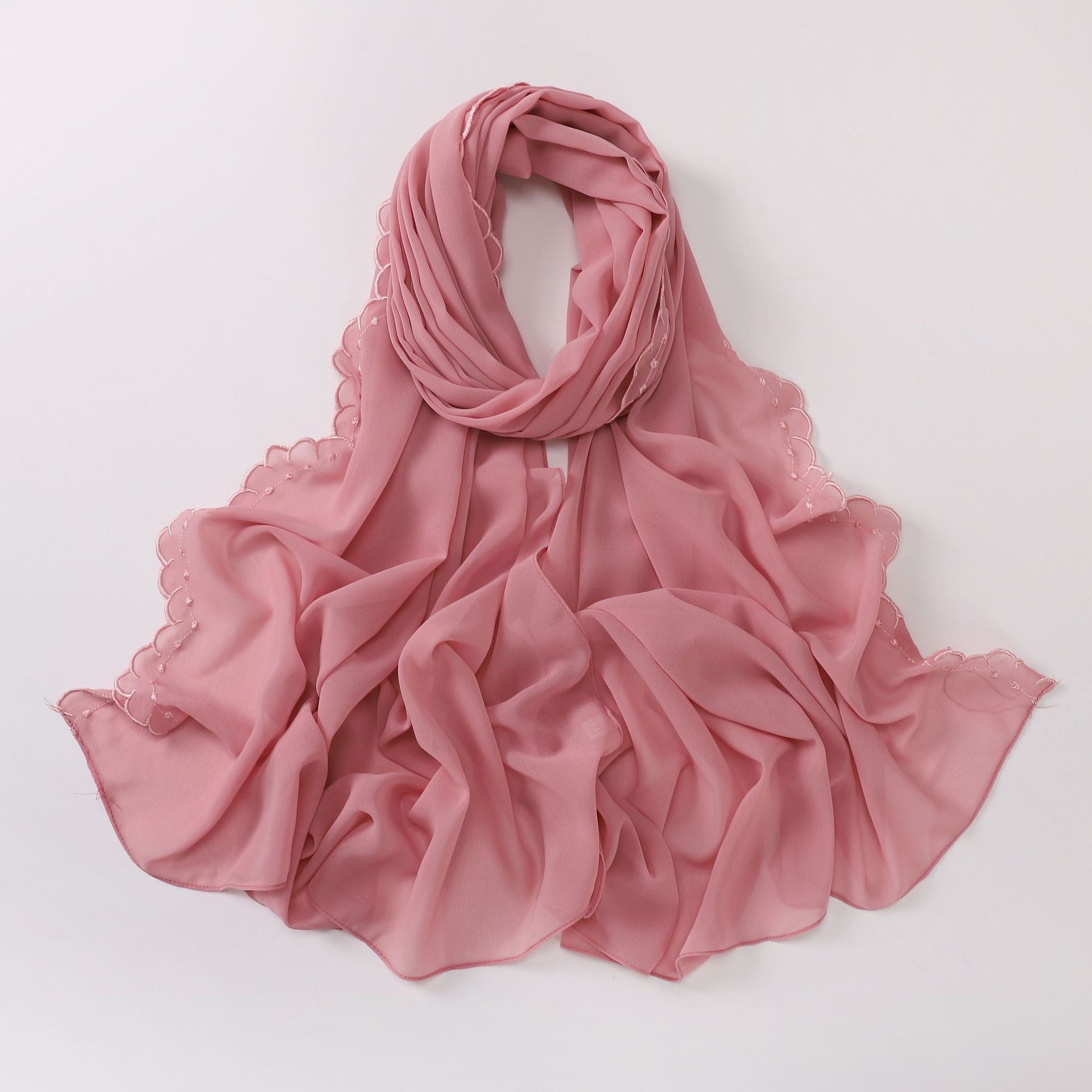 Elegant Embroidered Chiffon Hijab