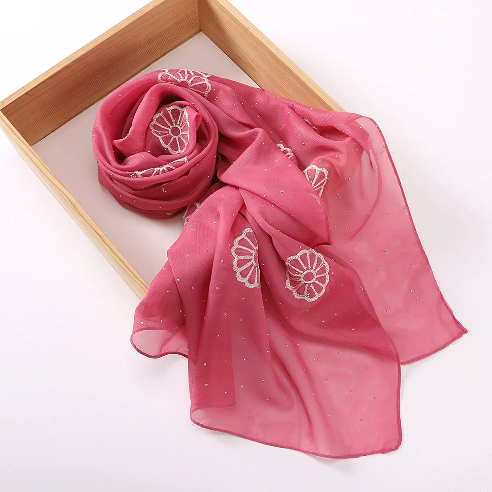 Embroidered and Rhinestone Hijab