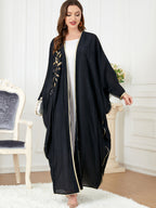 Floral Draped Open Abaya