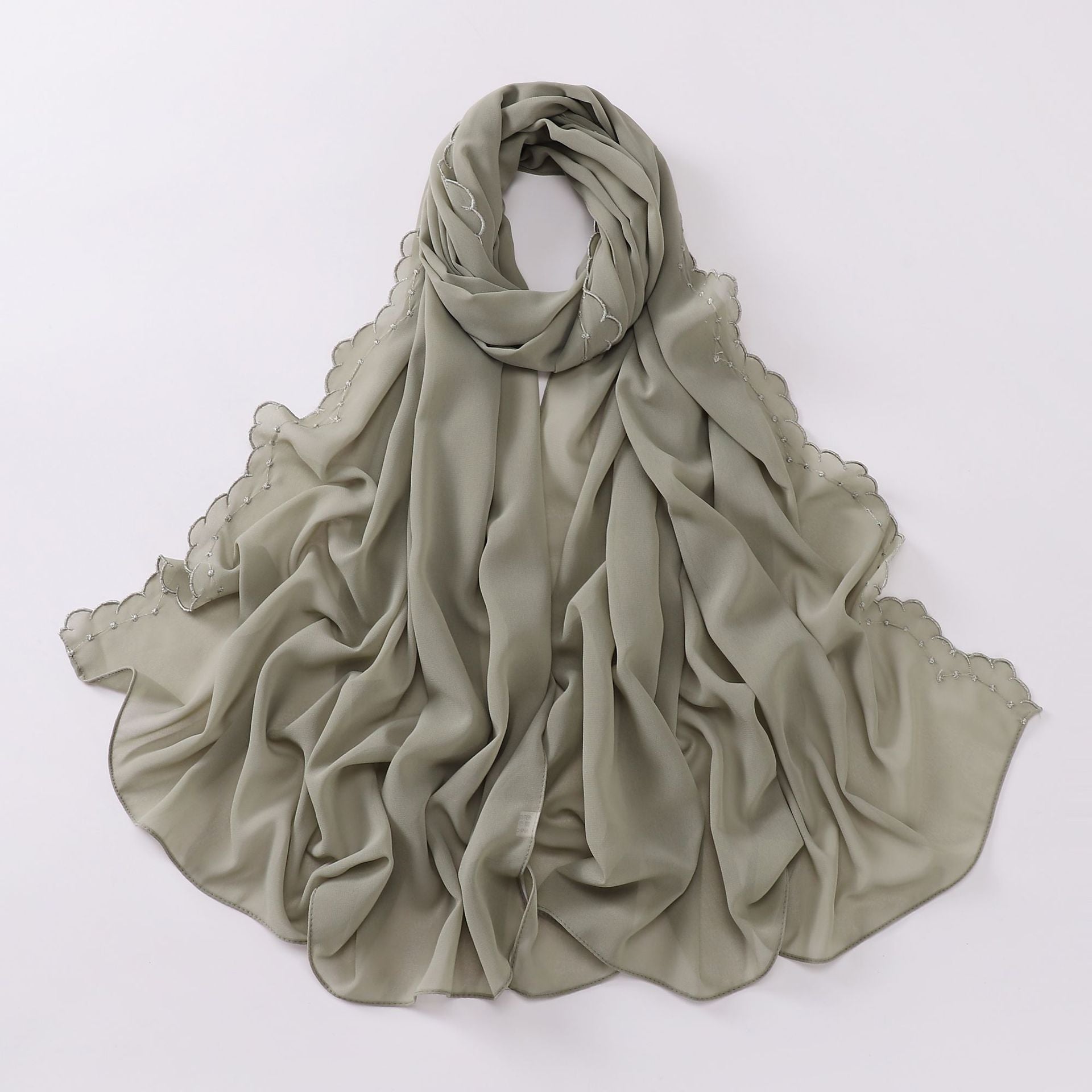 Elegant Embroidered Chiffon Hijab