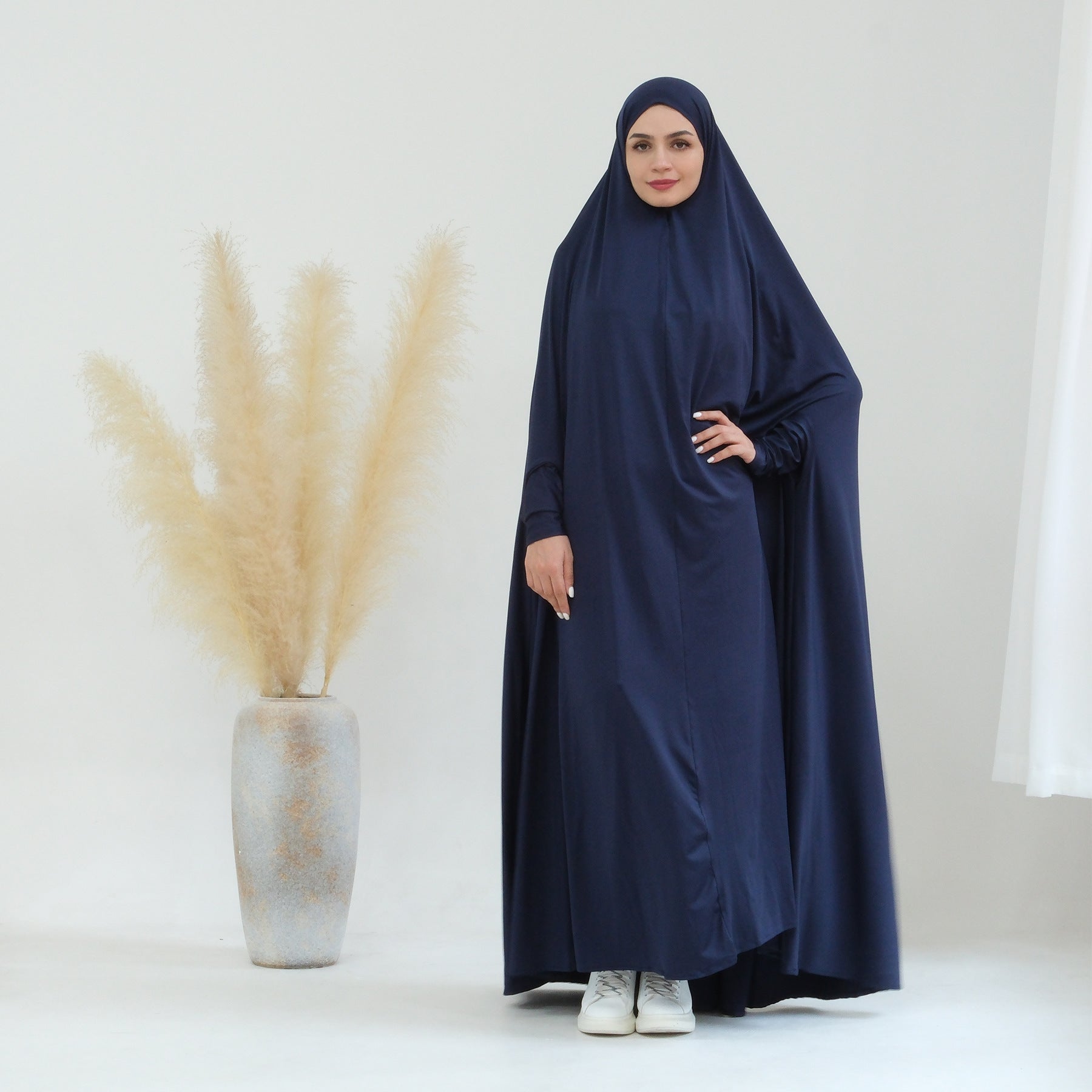 Elegant Solid Color Cape Jilbab