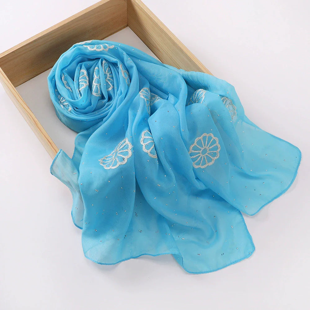 Embroidered and Rhinestone Hijab