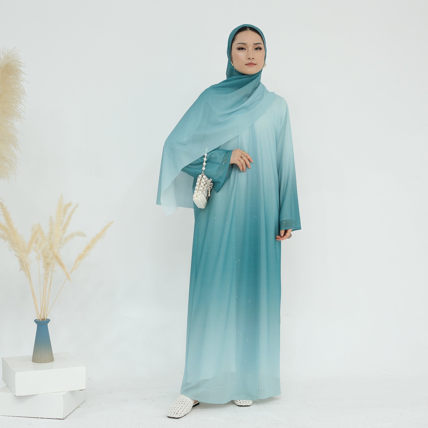 Gradient Color Star Abaya