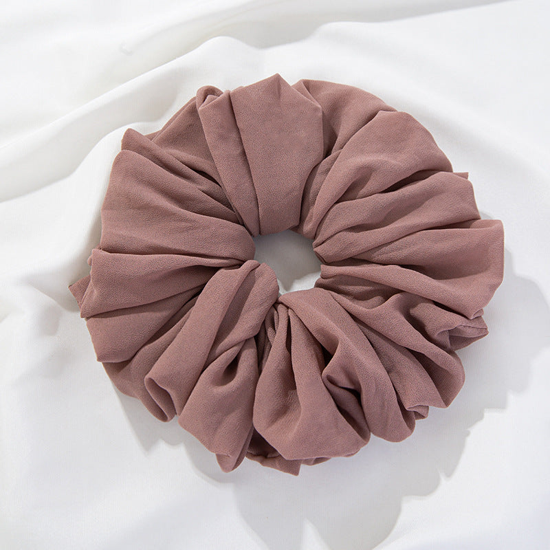 Velvet Volume Scrunchie - Light Brown