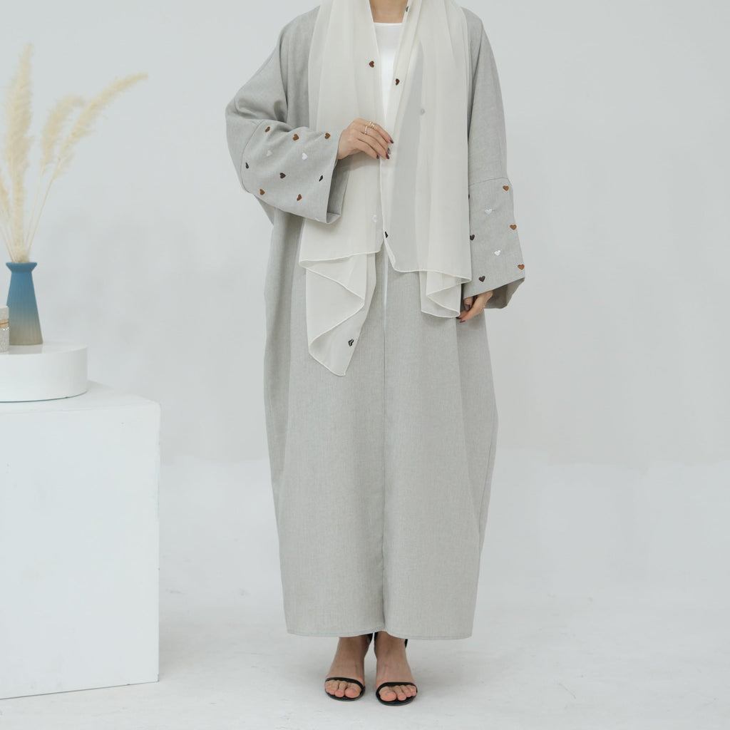 Love Embroidery Abaya with Hijab