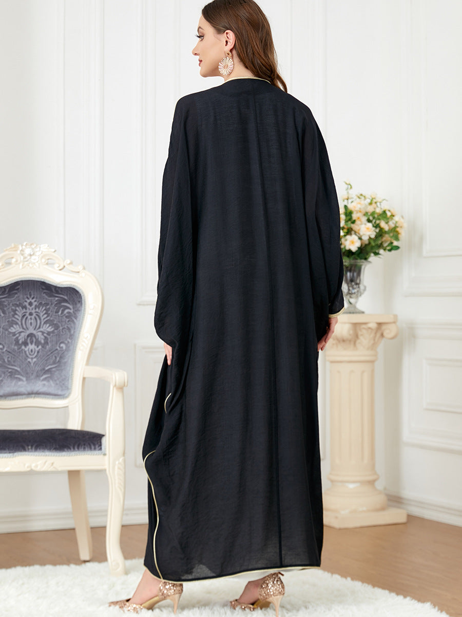 Floral Draped Open Abaya