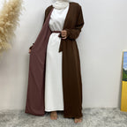 Double Sided Wearable Pocket Open Abaya