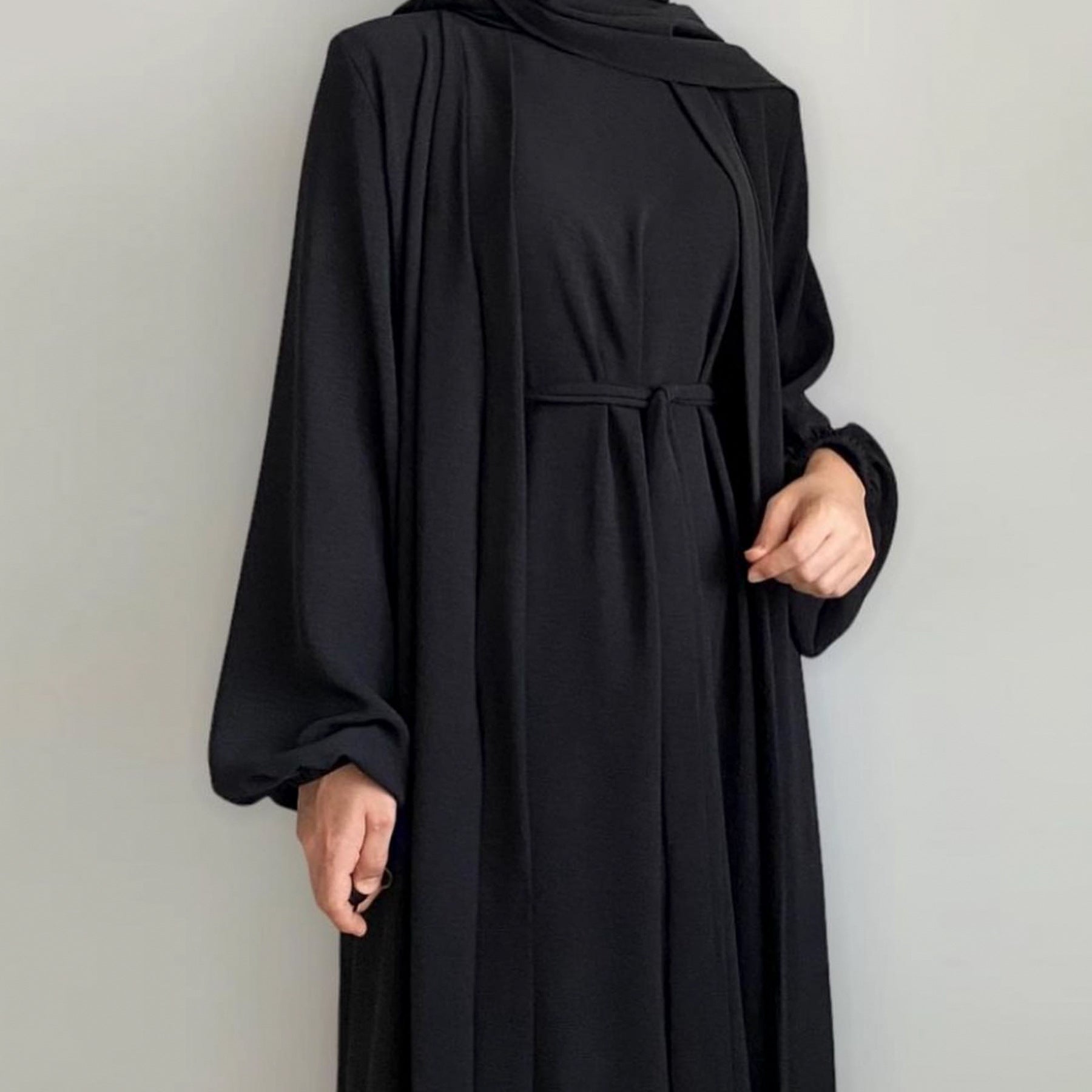 Robe Cardigan Abaya With Hijab