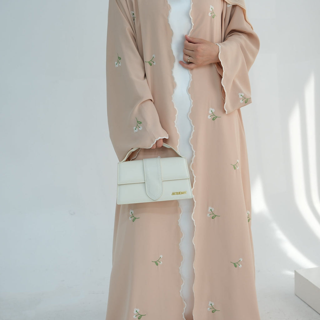 Flower Embroidery Elegant Lace Abaya