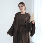 Women Puff Sleeve Belted Abaya