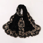 Black Embroidered Hijab