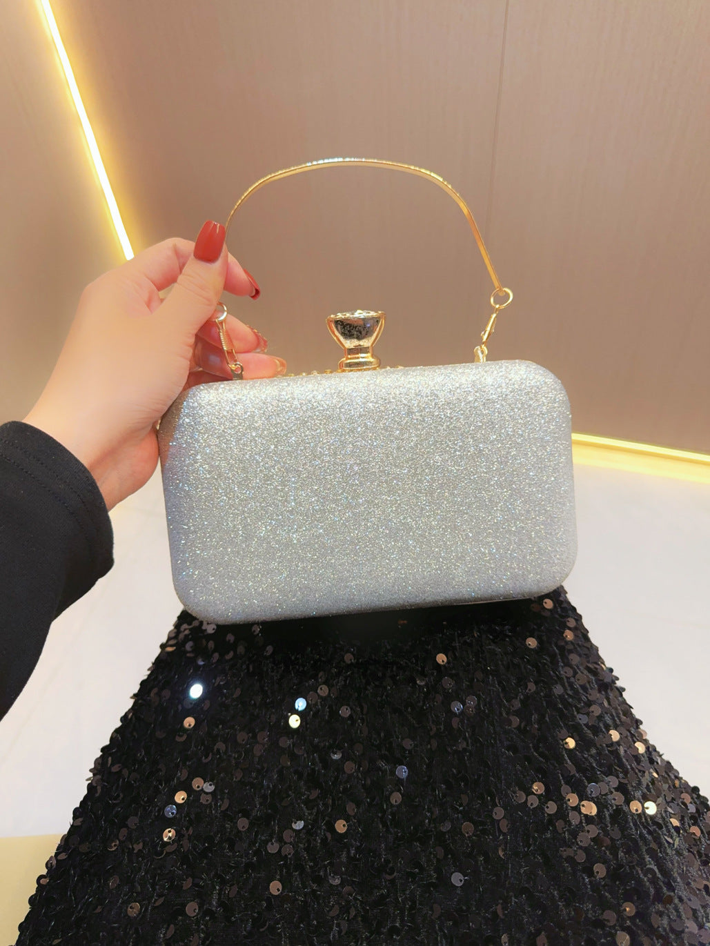 Sparkly Crystal Clutch Handbag