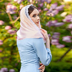 Solid Color Lace Trim Hijab