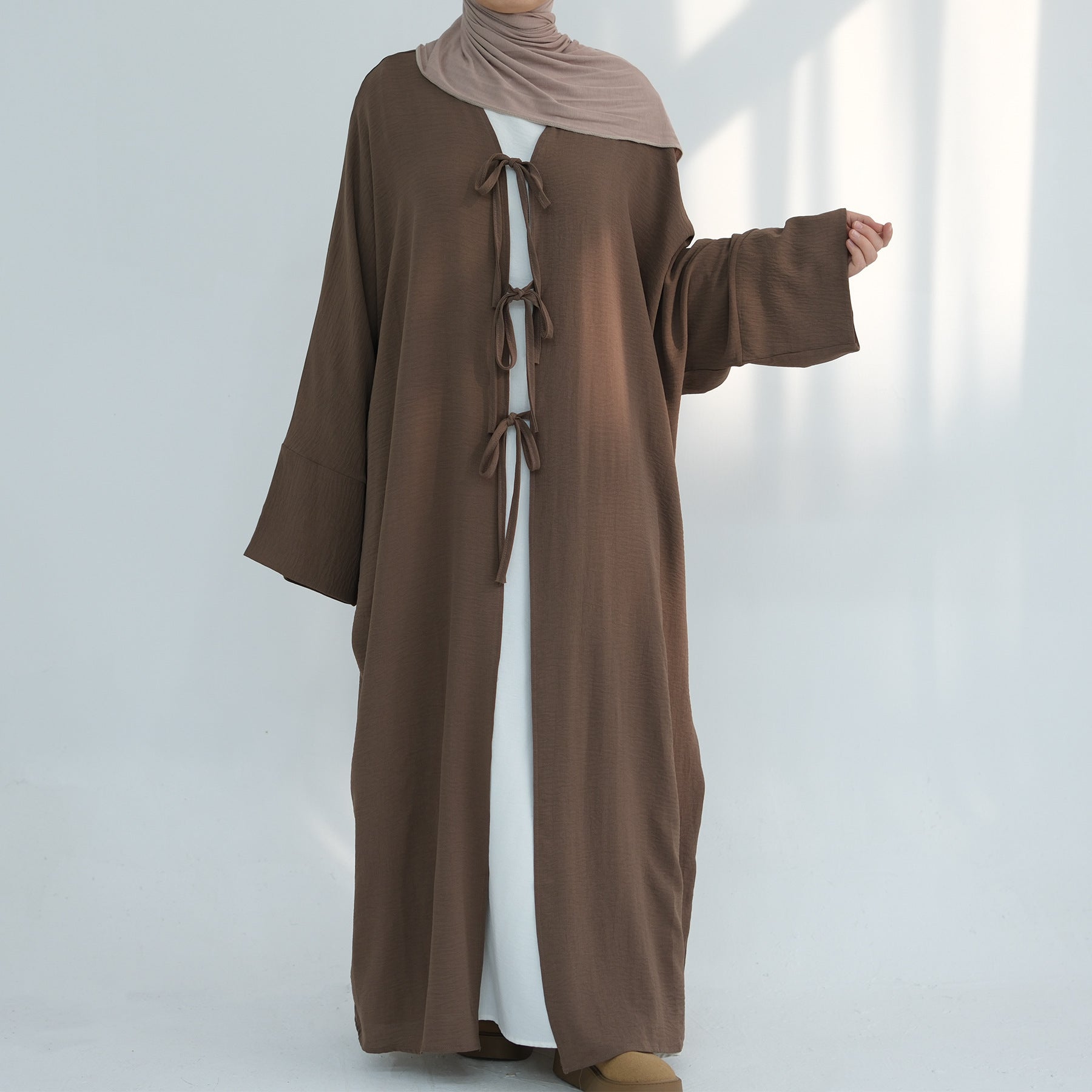 Elegant Tie Open Abaya