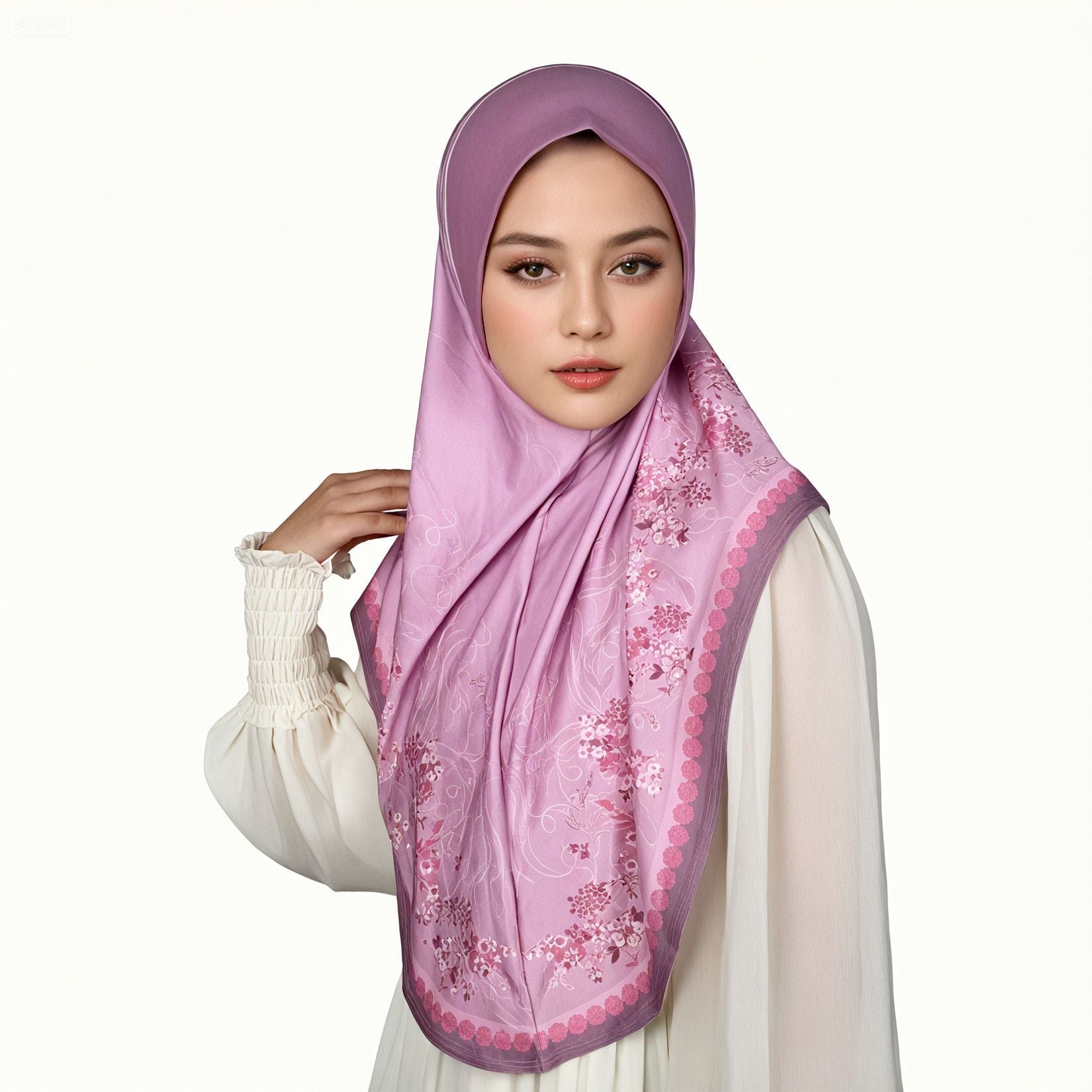 Embellished Printed Hijab Scarf