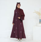 Luxury All-over Embroidered Open Abaya with Hijab