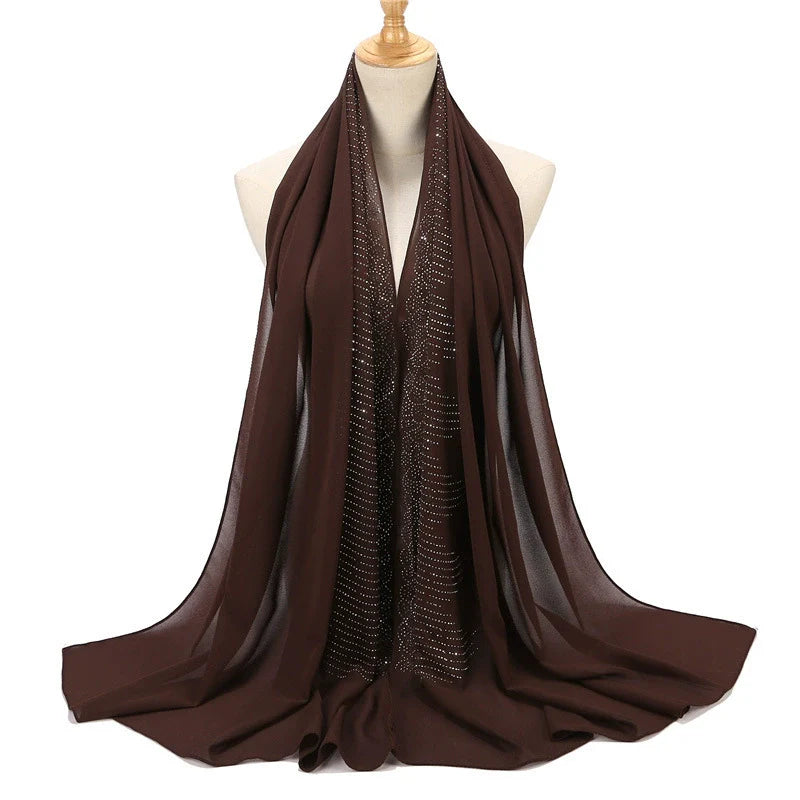 Hot Drill Embroidery Hijab