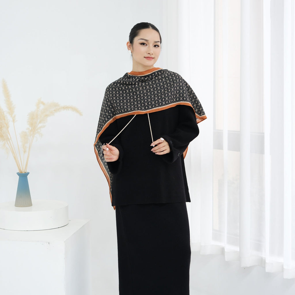 Autumn and Winter Thickened Knitted Abaya Set
