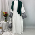 Embroidered Cuff Abaya with Bag