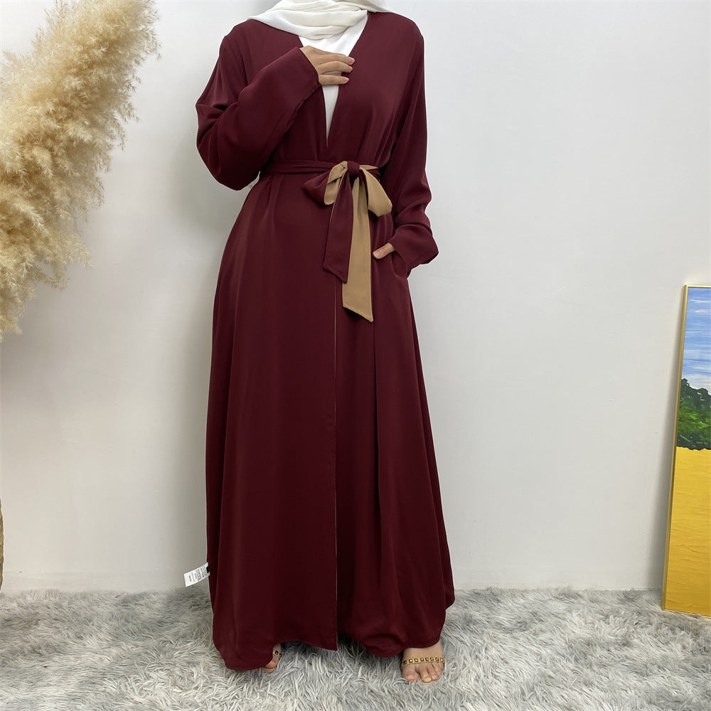 Double Sided Wearable Pocket Open Abaya
