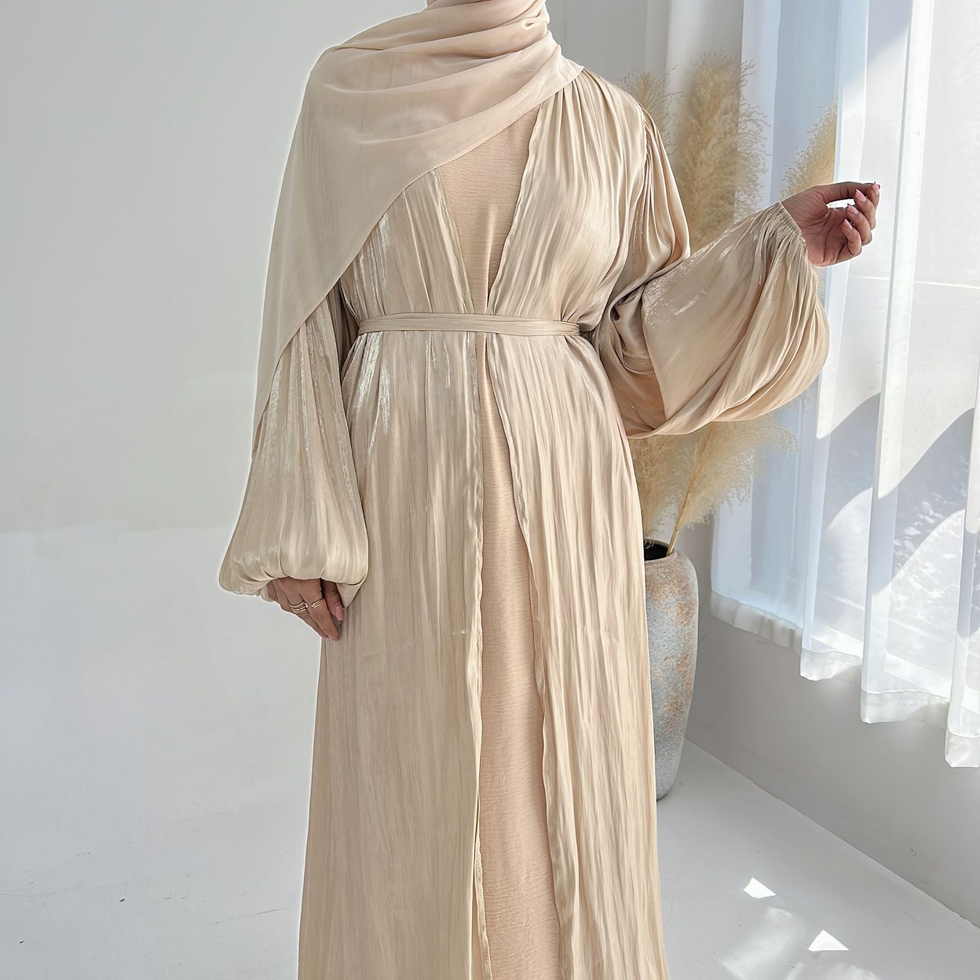 Cardigan Elegant Abaya With Hijab