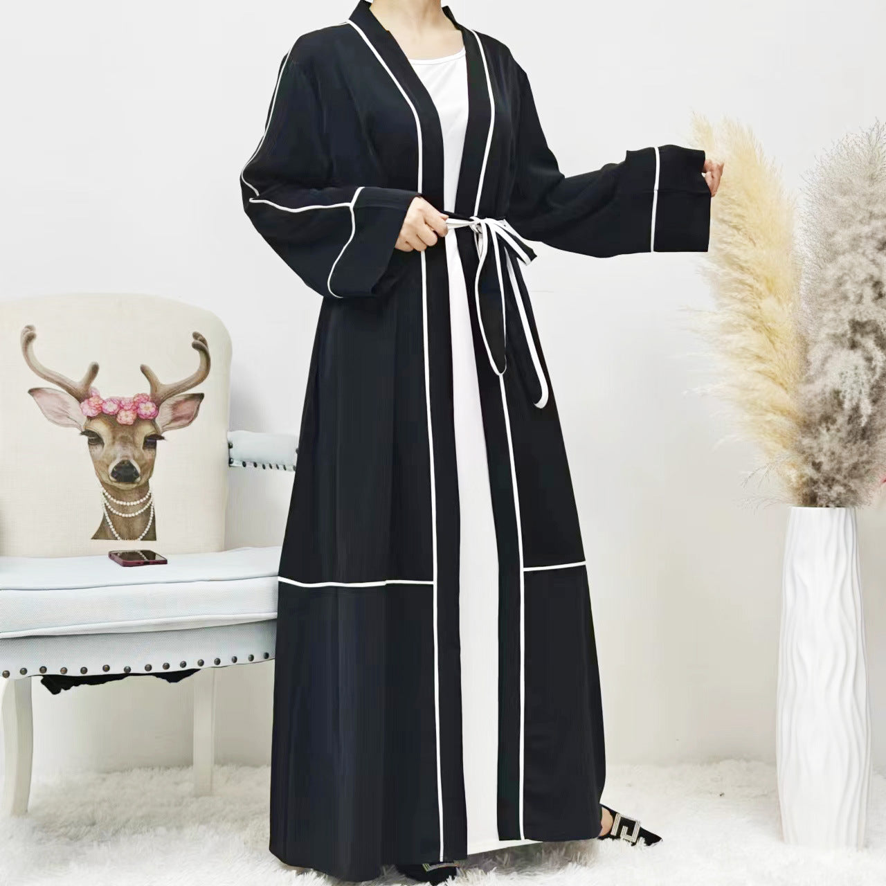 Striped Cardigan Abaya